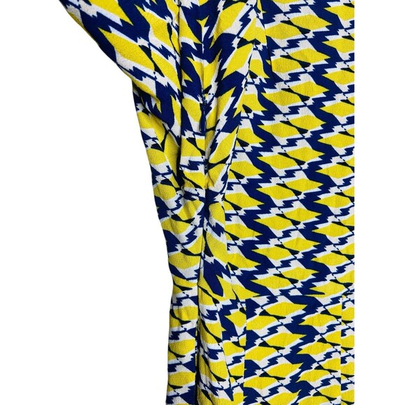 Anthropologie Maeve Dress Size 4 Mirabilis Kimono Sleeve Yellow Blue Geometric - Picture 4 of 16